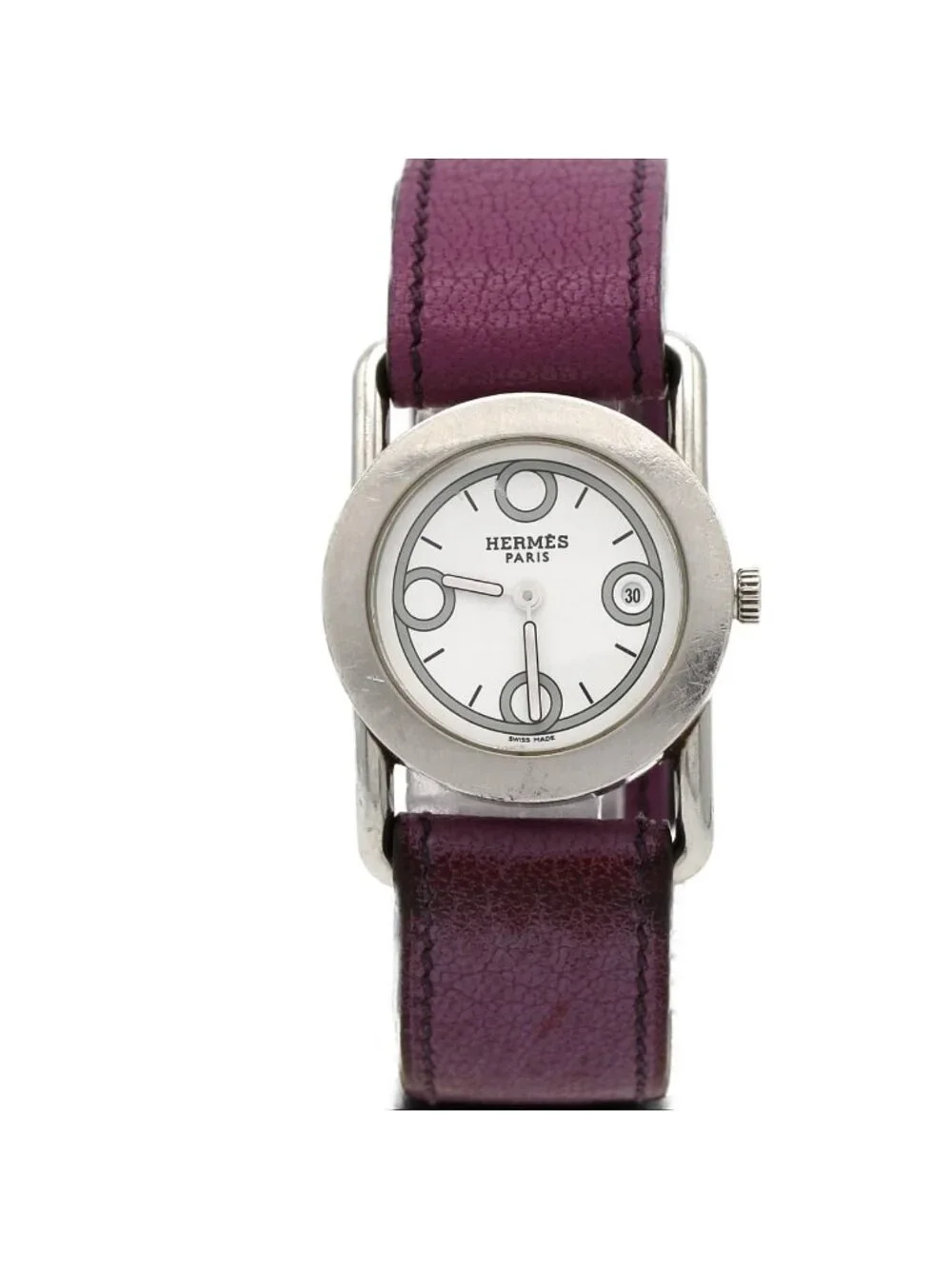 Hermes Barenia Rondo SS Quartz Watch